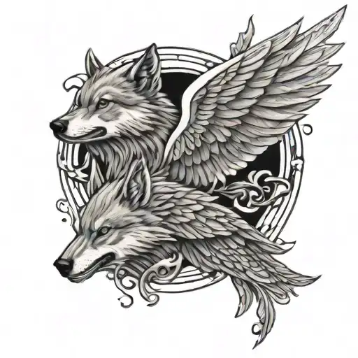 Cardnial Flying Along With Wolf