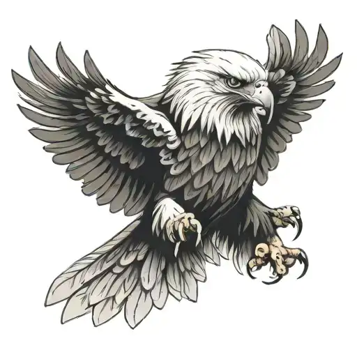 Eagle With Snow Background