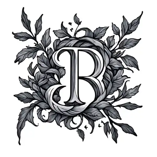 Vine Tattoo With Initials Intertwined