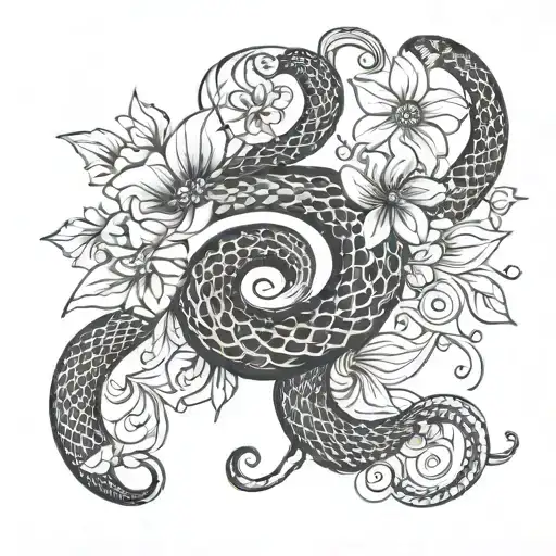 Feminine Flower Ornamental Snake