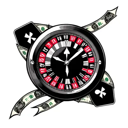 Roulette Clock Poker Money