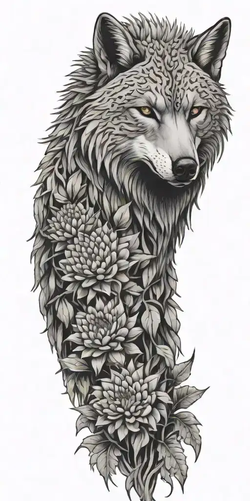Banksia Plant With Wolf