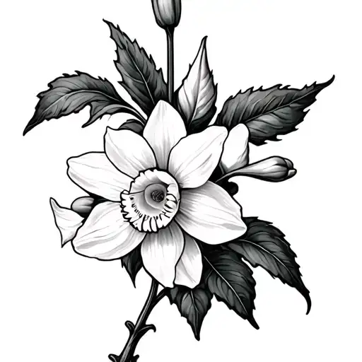 Vine With Daffodil Bud Bursting