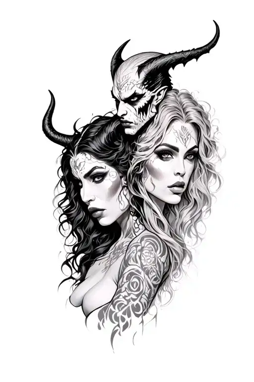 Demon Man And A Woman