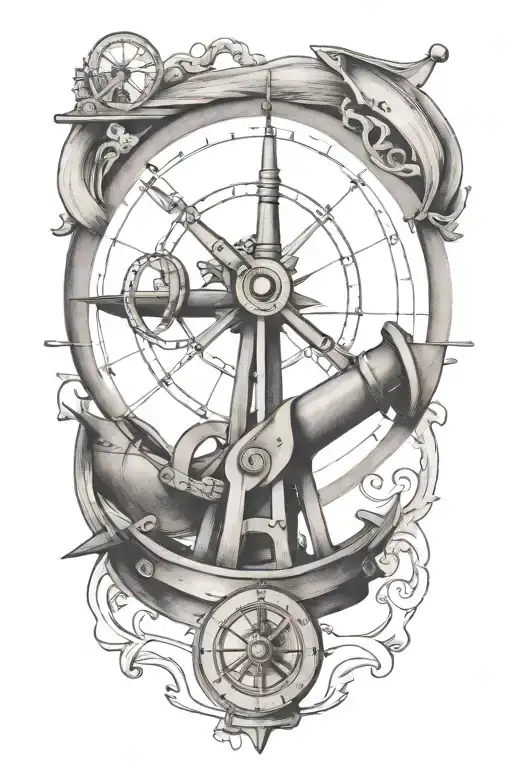 Nautical Sextant Fine Line