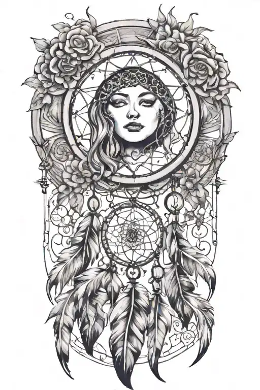 Moon With Dream Catcher