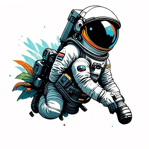 Astronaut Colorful Oasis Surrounded