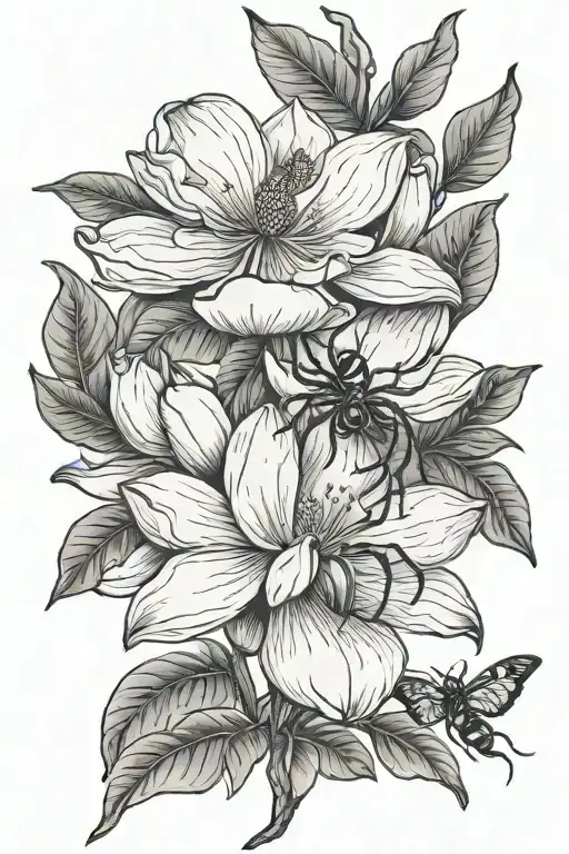Magnolia And Spider