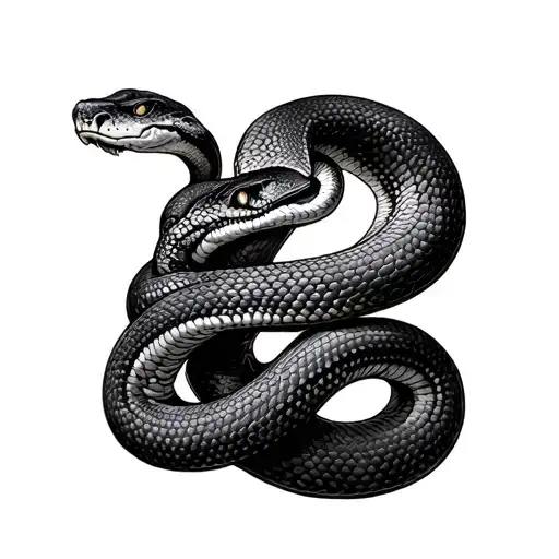 Hand With Snake Wrapped Around It