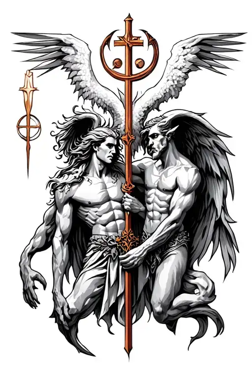 St Michael Sigil With His Brother Lucifer