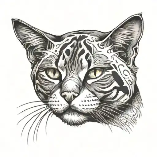 Cat With Eyes Closed An Tear From Eye