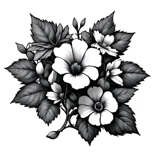 Morning Glory And Aster Flower Vine