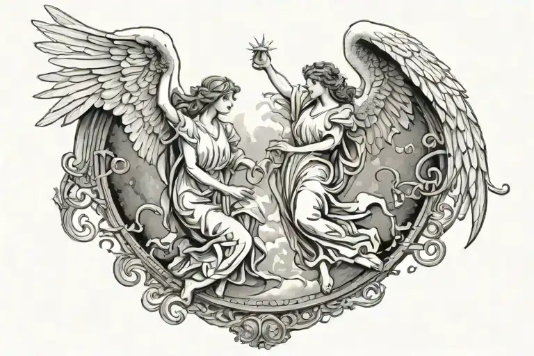 Angels Ascending Into Heaven Gates But Theyre Reaching Toward