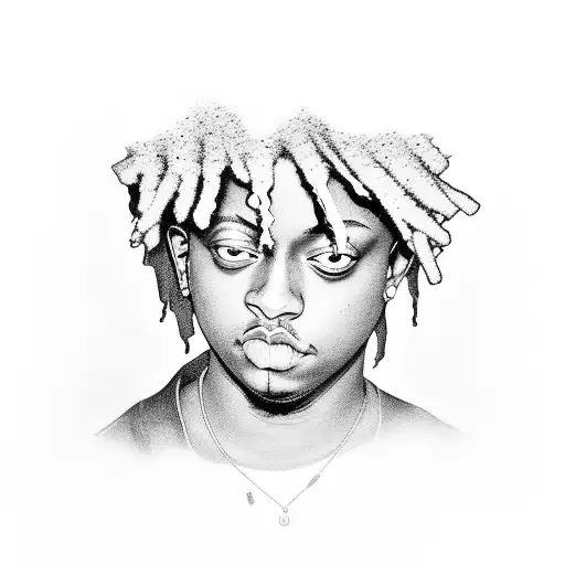 A Camera Shutter With Juice Wrld's Face Fading Into The Background