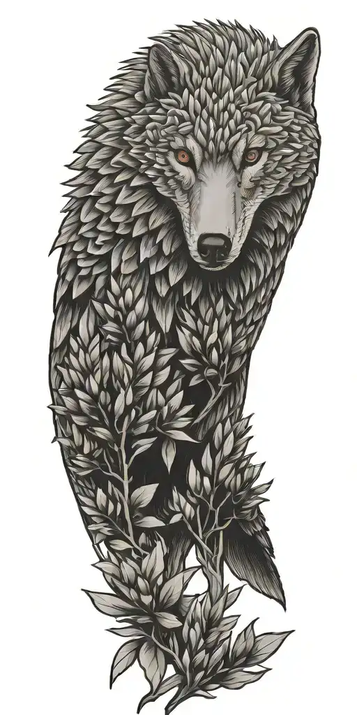 Banksia Plant With Wolf