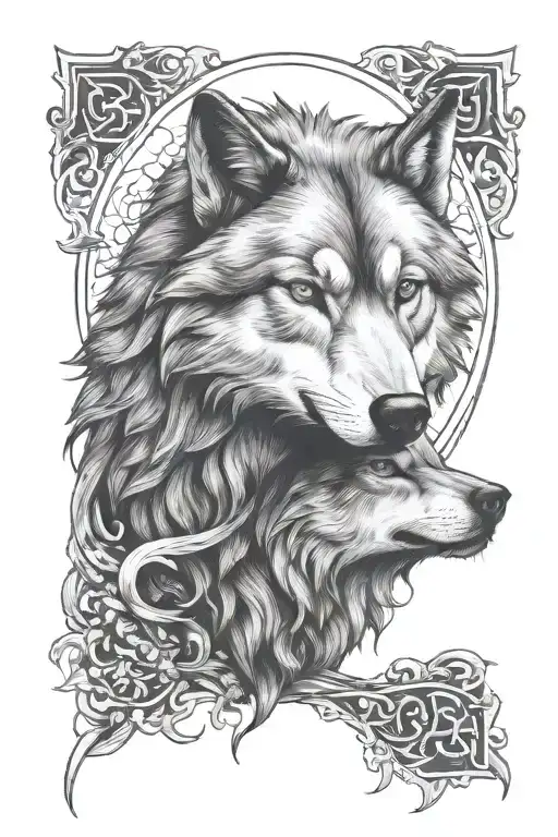 Alpha Omega Wolf Hugging Each Other Alpha In Front