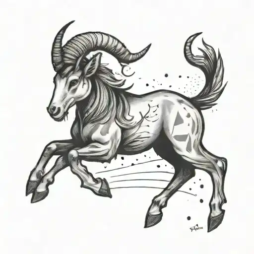 Tiny Unique Shoulder Tattoo Of The Capricorn Constellation