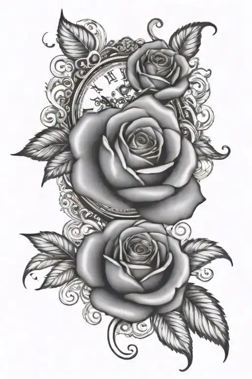 Rose N Clock Surrounded