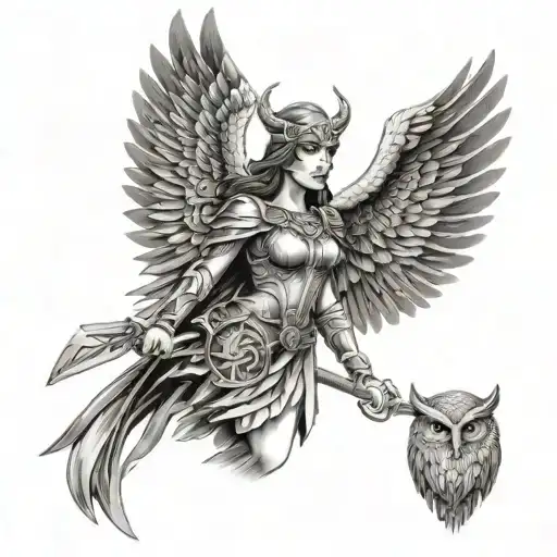Valkyrie With Owl