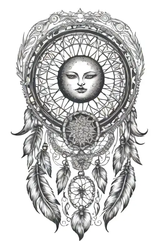 Dream Catcher Moon In Center