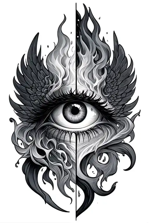 Love Vs Fear Fire Vs Water God Vs Devil Angel Vs Demon Libra Scale All Seeing Eye