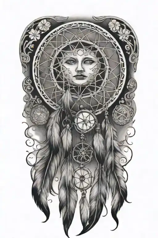 Moon And Dream Catcher