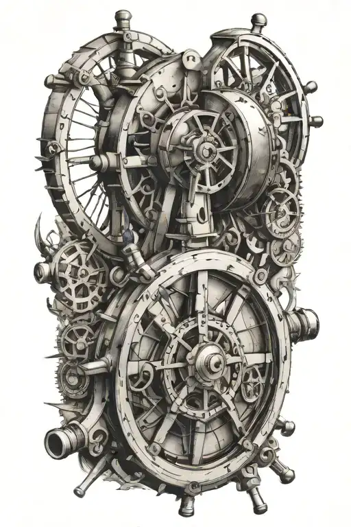 Sextant Terchnical Drawing Steam Punk