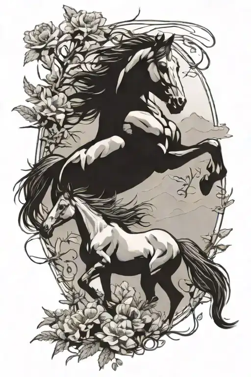 Wild Horse And Sage Brush