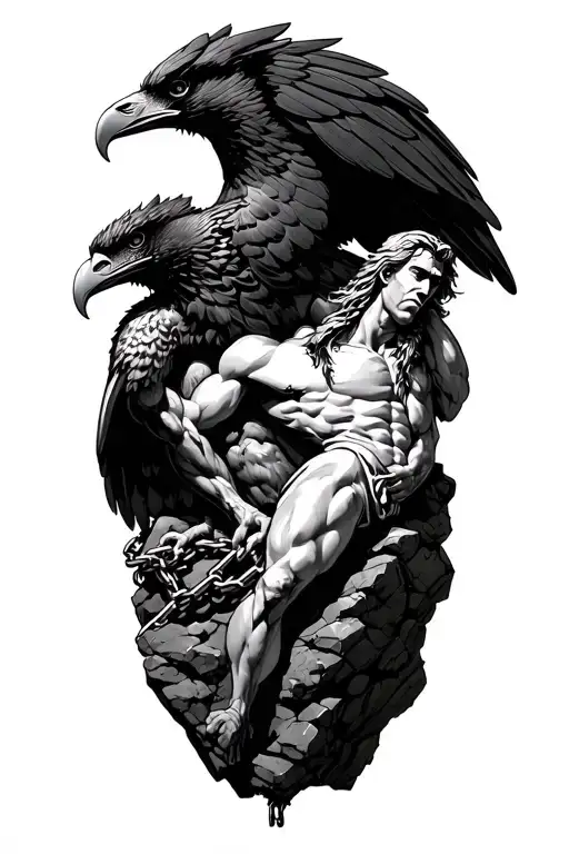 Prometheus Chained To A Rock Eagle