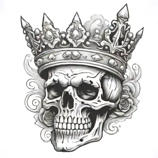 Skull With Crown And Diamond Eye