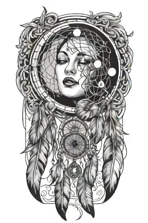 Moon And Dream Catcher