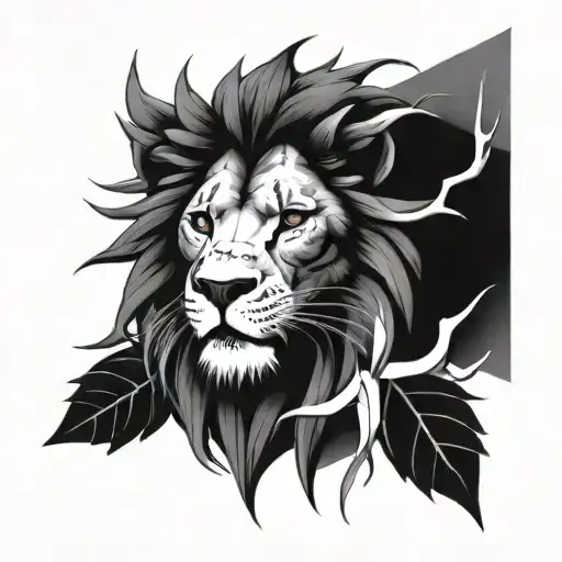 Lion Head And Thorns