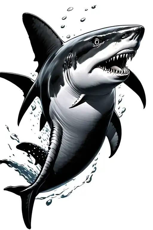 Hammerhead Shark Swimming With Shadow