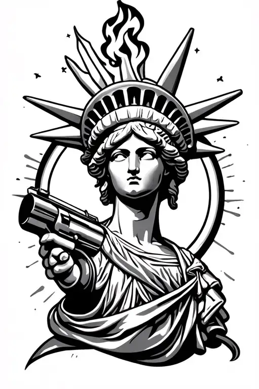 Liberty Torch With Gun