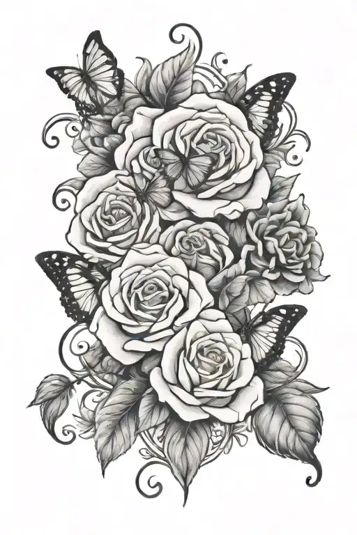 Roses And Butterfly With Virgo Zodiac Sign