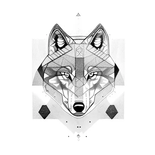 Wolf With Rigth Side Geometric