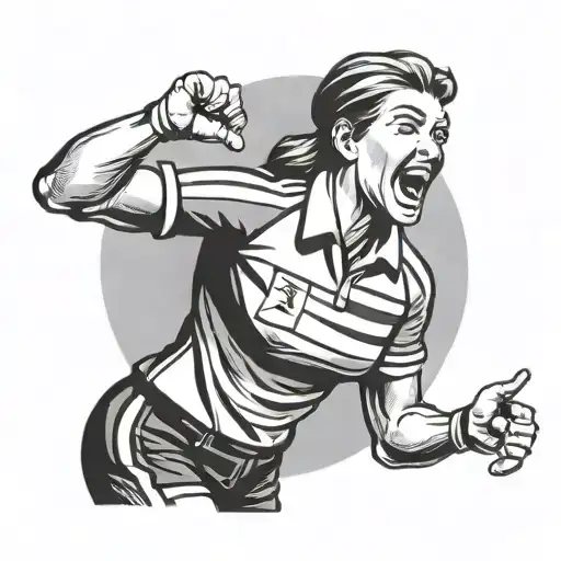 Female Rugby Referee Signaling Not Straight