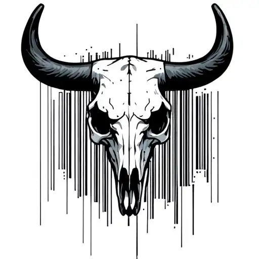 Bull Skull Barcode Design