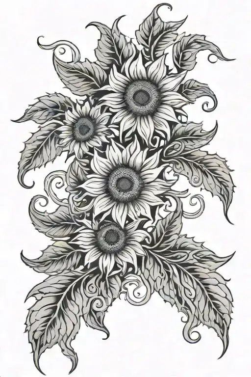 Sunflowers Vine Tooled Leather
