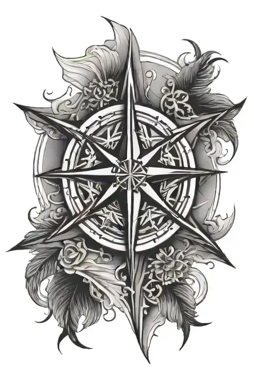 Wind Rose And Footprints