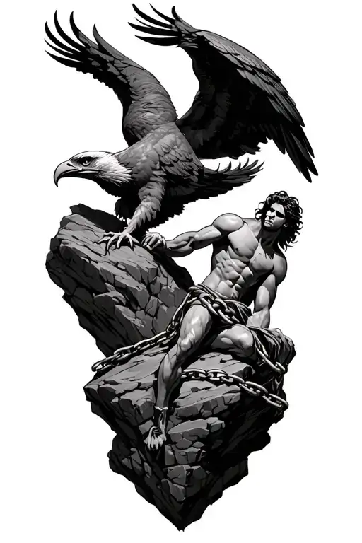 Prometheus Chained To A Rock Eagle