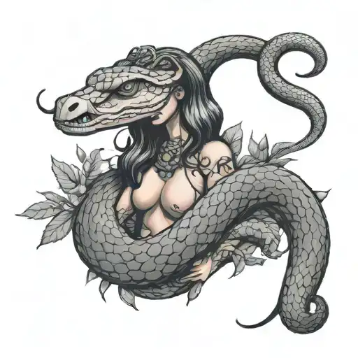 Nature King Cobra Snake And Woman