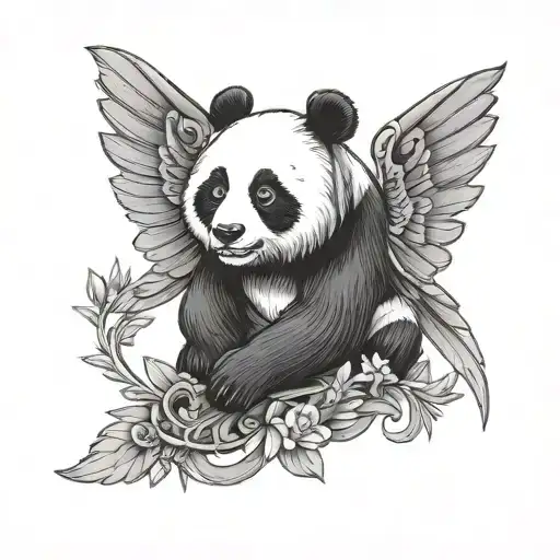 Panda With Angle Wings