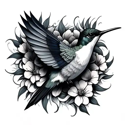 Filler Around Tribal Hummingbird Surrounded