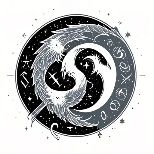 Sagittarius And Aquarius Zodiac Symbol