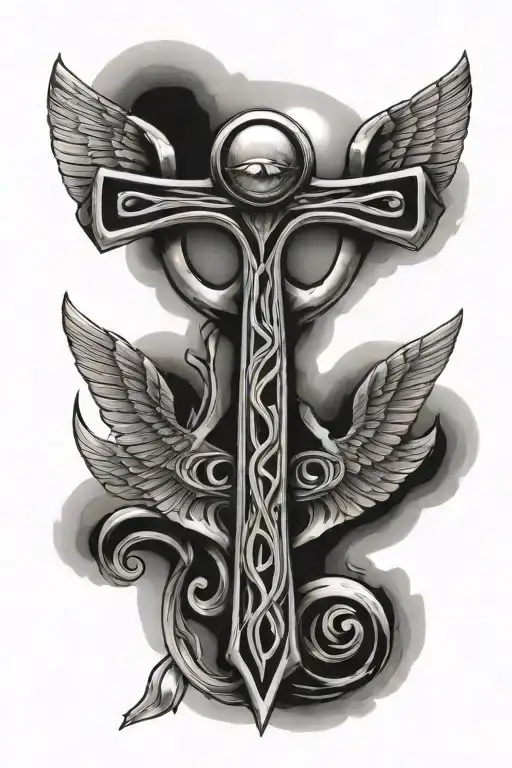 Egyptian Ankh With Eye Of Ra