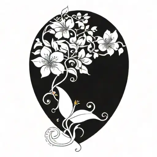 Continuous Vines And Flowers With Writing 'We Tangle Endlessly'