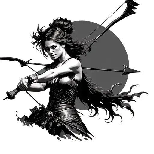 Sagittarius Woman Archer Shooting