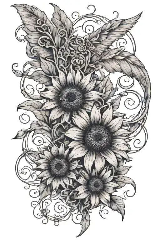 Western Sunflower Vine And Angel Wings