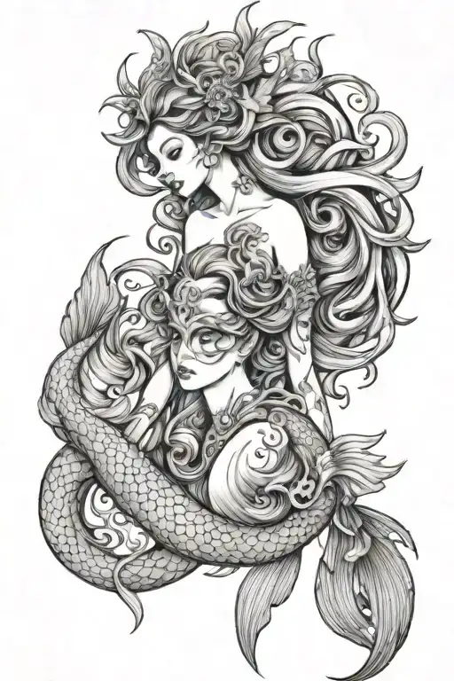 Mermaid Goddess & Phoenix